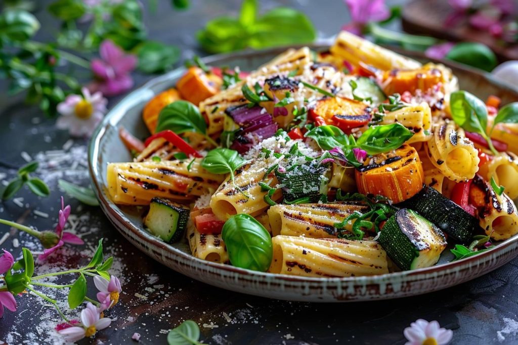 Pâtes fraîches aux légumes grillés d'été